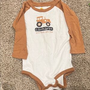 Carhartt Kids' White and Tan Bodysuit